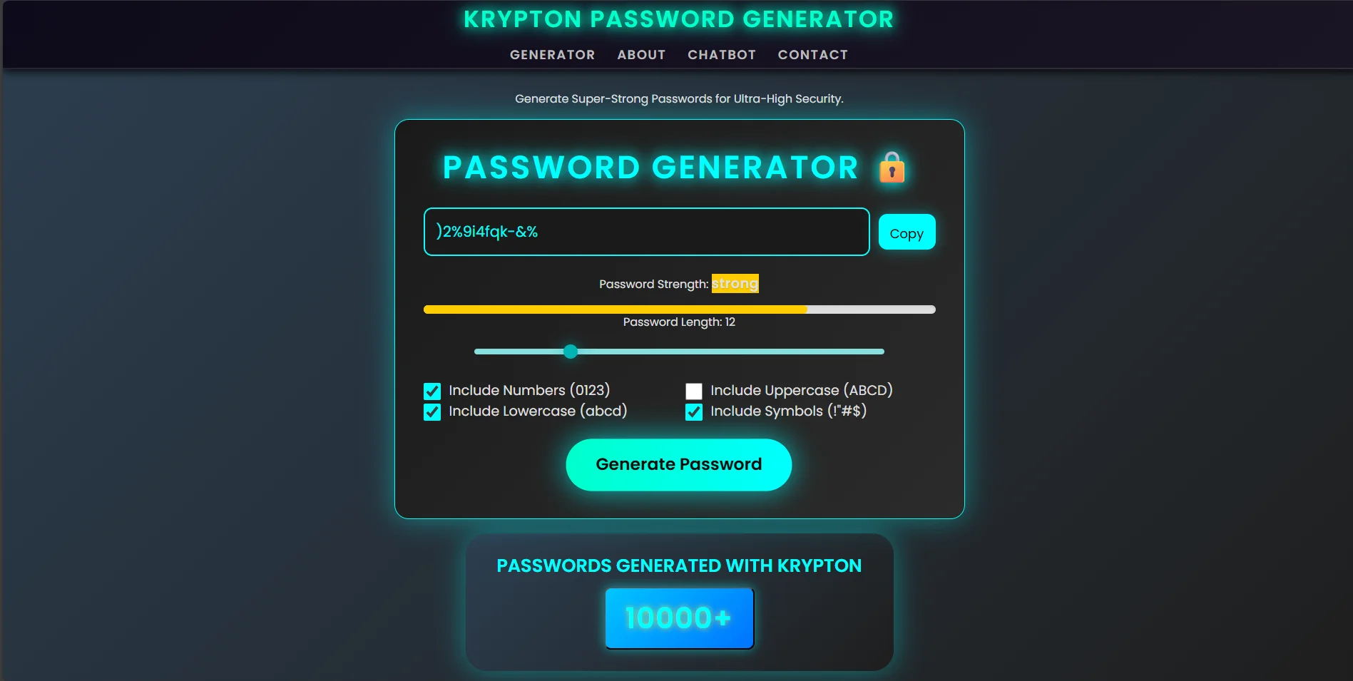 Secure Password Generator screenshot